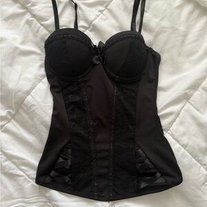 Spirit Black corset top with Adjustable/removable Straps and Sweetheart Neckline